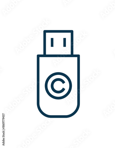 Copyright Protected USB Flash Drive Icon