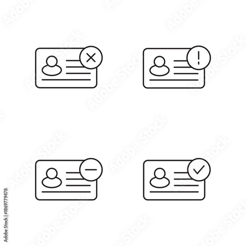 Line user id card status icon set