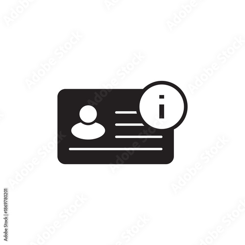 Information user identity card solid icon