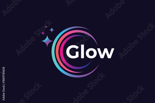 Glowing Letter Wordmark Logo Design for Modern Technology, Digital and Futuristic Brand Identity