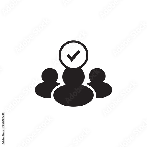 Verified group check mark solid icon