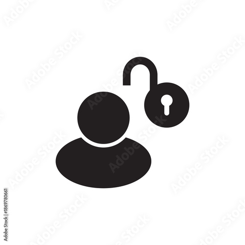 Unlocked user access profile solid icon