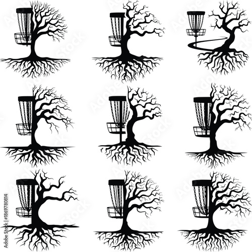 Disc Golf With Tree Branches Vector Bundle, Golf Svg