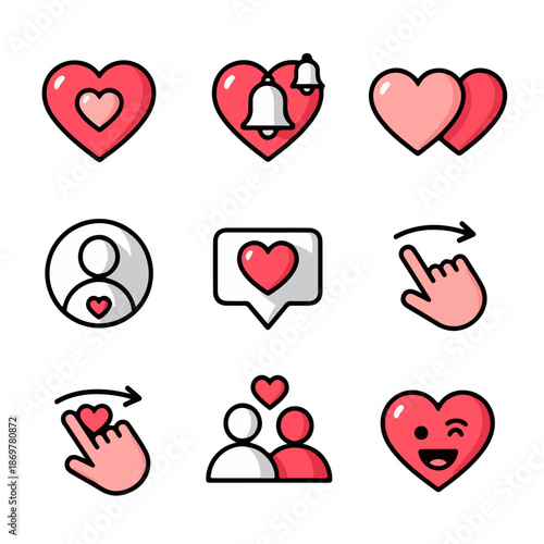 dating icon, love app, social media icon, heart like, match icon, valentine dating, relationship, chat icon, notification, ui icon, app icon, minimal vector, modern flat