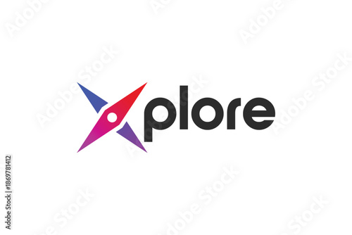 Explore logo with compass and circle design