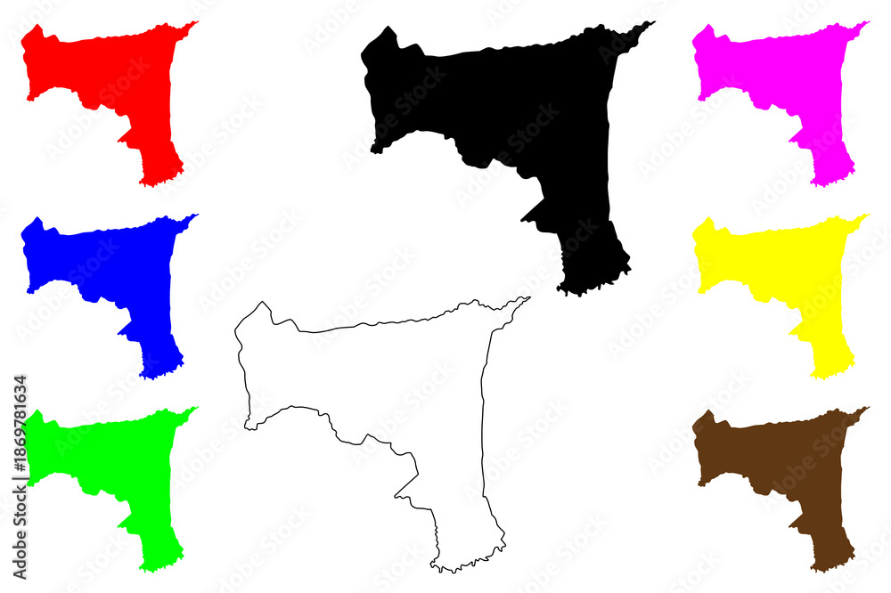 Fototapeta premium Rosario city (Calabarzon Region, Province of Batangas, Republic of the Philippines, ROP) map vector illustration, scribble sketch Rosario map