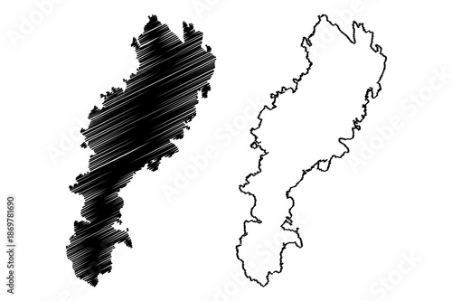 Livonsaari island (Republic of Finland) map vector illustration, scribble sketch Livonsaari map