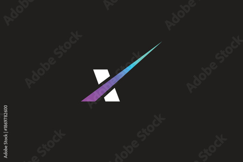 Abstract Futurist Letter X Logo for Tech Startups, AI and Modern Digital Platforms