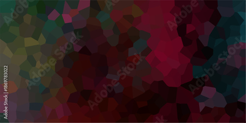 Mosaic of irregularly shaped geometrical forms in a rich palette of warm earth tones and cool blues providing a unique texture and composition for vector.