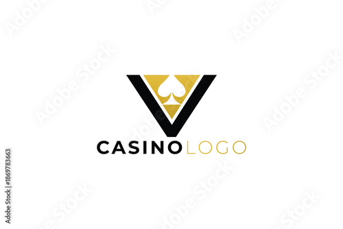 Letter V Casino Logo Design for Gambling, Gaming and Entertainment Brand Identity