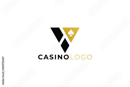 Letter V Casino Logo Design for Gambling, Gaming and Entertainment Brand Identity