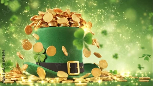 St Patricks Day celebration Saint Patricks Day Hat overflowing with Gold