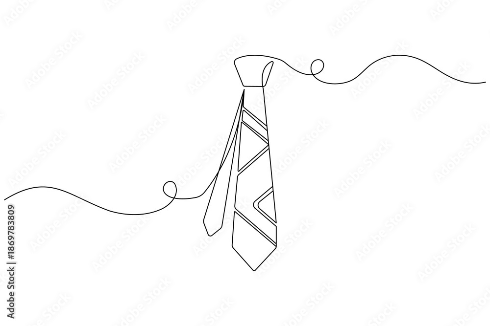 Obraz premium Ties fashion accessory continuous line art on white background