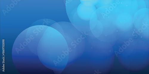 Blue Abstract Bokeh Background With Soft Circles, Gradient Light and Serene Tone