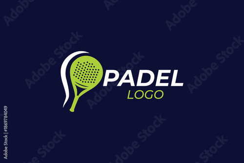 Minimal Padel Tennis Logo Mark for Sports Team, Club and Active Lifestyle Brands