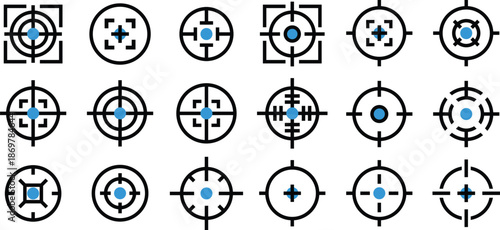 Bullseye, Aim, Target Group Icon Pack Editable Vector Illustrations for UI UX and App Design