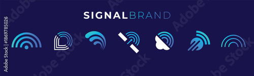 Modern Signal Icon Logo Collection for Internet, Networking and Telecommunication Companies