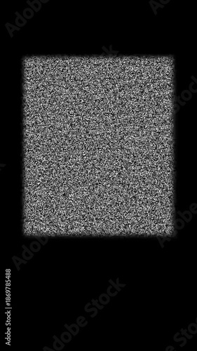 Old TV 4K Vertical Static Noise Overlay with Film Retro Grain and Vignette Frame Texture