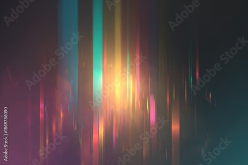 Abstract Colorful Light Streaks in Motion with Blurred Gradient Background.