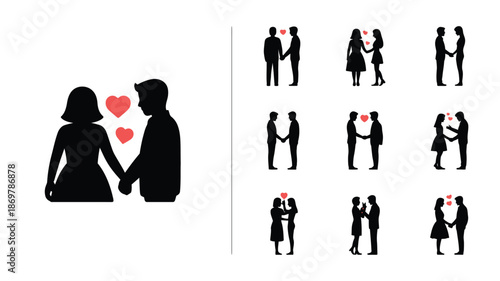 Valentine Couple Icon Set