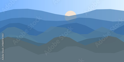 Serene mountain sunrise