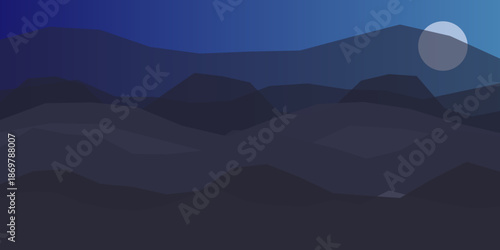 Serene nighttime mountain landscape
