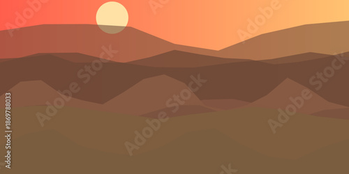 Desert sunset over dunes