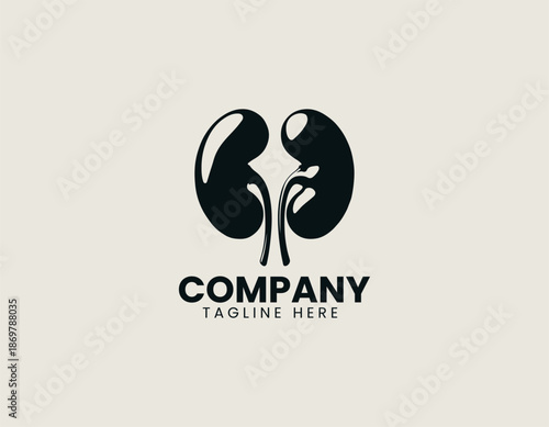 kidney black vector logo illustration