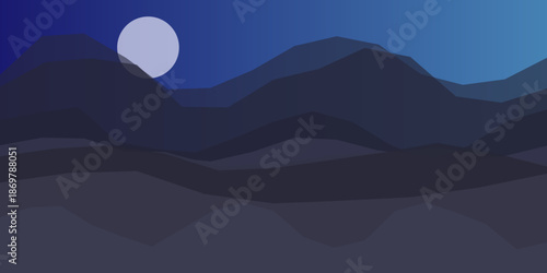 Serene nighttime mountain landscape