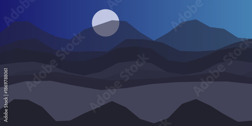 Serene mountain night