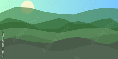 Serene mountain landscape at dawn