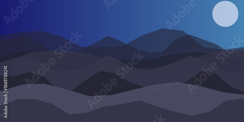 Serene nighttime mountain landscape