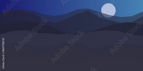 Serene nighttime mountain landscape