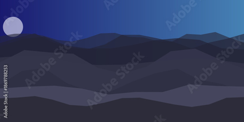 Serene nighttime mountain landscape