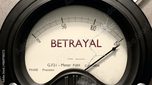 Canvas Print Betrayal meter showing high levels of betrayal