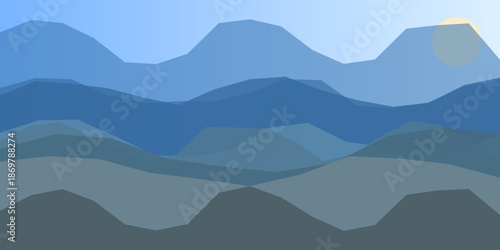 Serene mountain range at dusk