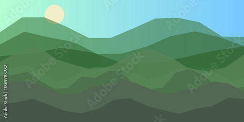 Serene mountain landscape at dawn