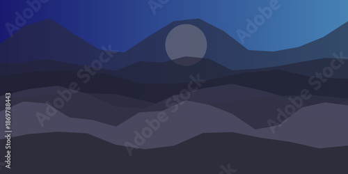 Serene nighttime mountain landscape