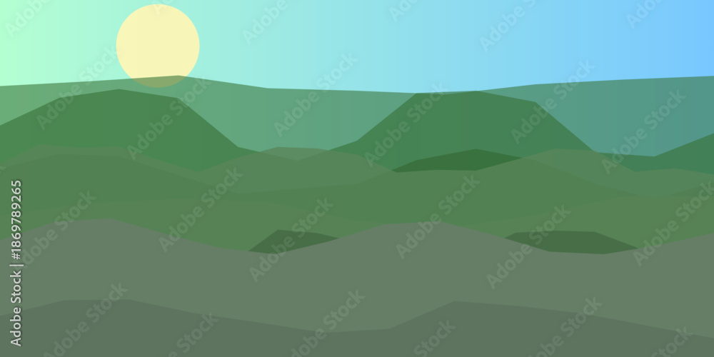 Obraz premium Sunset over rolling hills