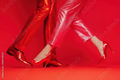 Cropped Body Legs of Trendy Elegant Nice Luxury Imposing Couple