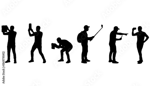 Man Taking Photo With Smartphone Silhouette