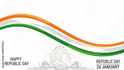 Celebrating Republic Day with Patriotic Wave and National Symbols