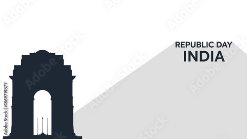 India's Republic Day celebrated with monument illustration