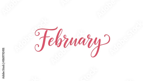 February Script Calligraphy Text