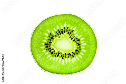 audfgeschnittene Scheibe einer Kiwifrucht