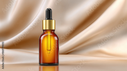 Amber glass bottle dropper serum cosmetic skincare luxury gold satin fabric minimal Amber glass bottle dropper serum cosmetic skincare luxury gold satin fabric minimal glow elegant silky