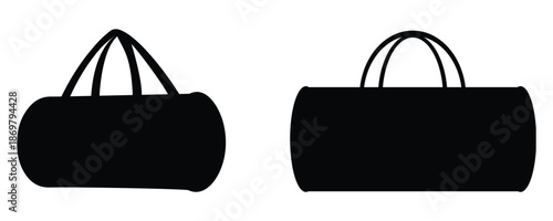 Sports gym bag silhouette set representing fitness, workout, travel, and athletic lifestyle.