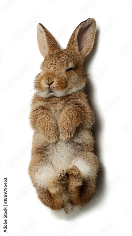 Fototapeta premium baby bunny relaxed posture, veterinary wellness theme