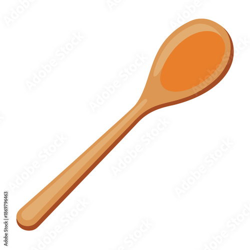Wooden-spoon-isolated-on-white background. 