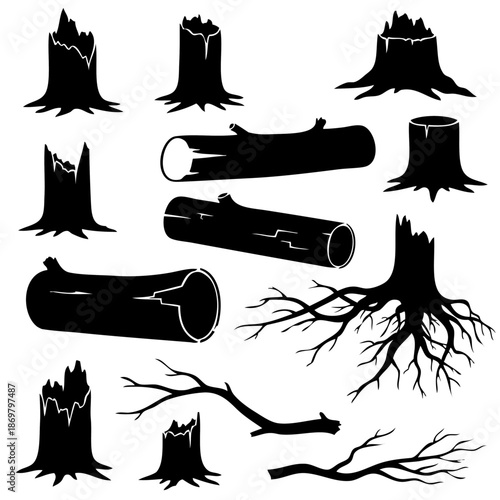 Collection of tree silhouettes